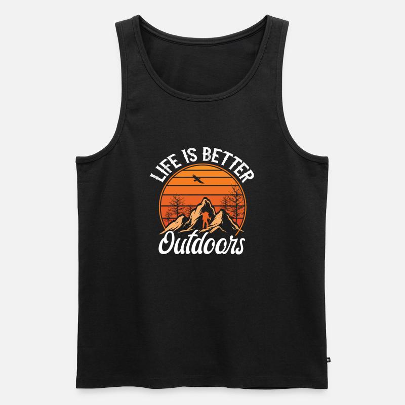 Camping - Männer Premium Bio Tank Top - Schwarz