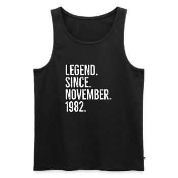 Legend Since November 1982 - Men's Premium Organic Tank Top - black - Front - Michal (187cm)