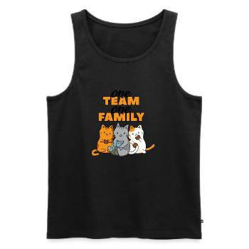 équipe famille chat biscuits chien sport mère gâteau - Débardeur bio Premium Homme - noir - Devant - Michal (187cm)