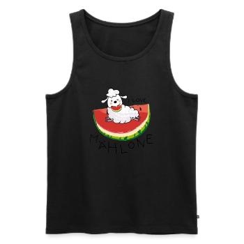 Moutons d’été et melon - Débardeur bio Premium Homme - noir - Devant - AI Model Male 178 light (178cm)