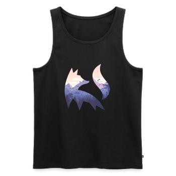 Fox Silhouette Forêt Nature Animal Renard Roux Forêt Animal - Débardeur bio Premium Homme - noir - Devant - AI Model Male 178 light (178cm)