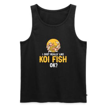 I Just Really Like KOI Fish OK? Retro Vintage - Männer Premium Bio Tank Top - Schwarz - Vorne - AI Model Male 178 light (178cm)