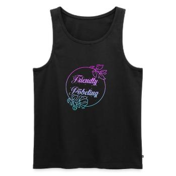 Friendly Pöbeling - Männer Premium Bio Tank Top - Schwarz - Vorne - AI Model Male 178 light (178cm)