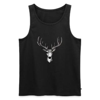 Deer head in autumn Deer antlers Buck Fawn - Men's Premium Organic Tank Top - black - Front - AI Model Male 178 light (178cm)