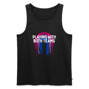 Jouer avec les deux équipes Bisexuel LGBTQ Bi Pride - Débardeur bio Premium Homme - noir - Devant - Michal (187cm)