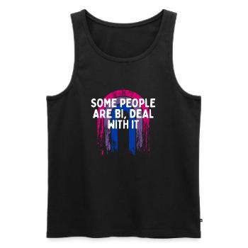 Certaines personnes sont bi s’en occupent Bisexuel LGBTQ Bi - Débardeur bio Premium Homme - noir - Devant - Michal (187cm)