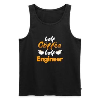 Half Coffee Half Engineer Funny Engineering Humor - Men's Premium Organic Tank Top - black - Front - Michal (187cm)