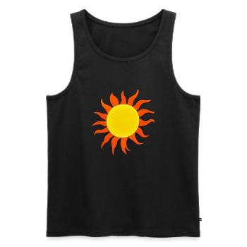 Sun Summer Watercolor Nature Beach Sky 04 - Men's Premium Organic Tank Top - black - Front - Michal (187cm)