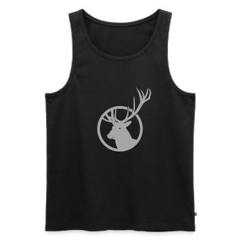 Cerf - Débardeur bio Premium Homme - noir - Devant - Michal (187cm)