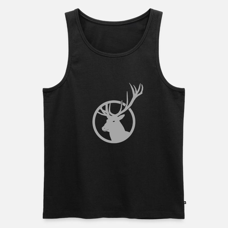 Hirsch - Männer Premium Bio Tank Top - Schwarz