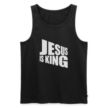 jesus is king quote - Men's Premium Organic Tank Top - black - Front - Michal (187cm)