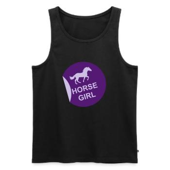 Citation de fille de cheval disant - Débardeur bio Premium Homme - noir - Devant - AI Model Male 178 light (178cm)