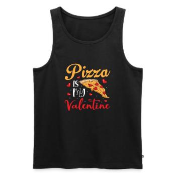 Pizza Is My Valentine Pizza Lover Themed Party - Männer Premium Bio Tank Top - Schwarz - Vorne - Michal (187cm)