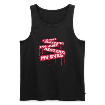im not sleeping Zitat - Männer Premium Bio Tank Top - Schwarz - Vorne - Michal (187cm)