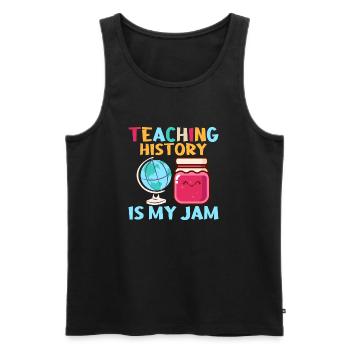 Teaching History Is My Jam Education History Teac - Men's Premium Organic Tank Top - black - Front - AI Model Male 178 light (178cm)