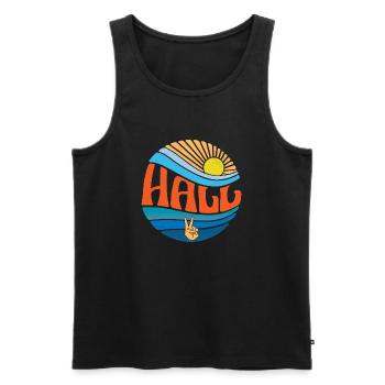 Chemise Hall Vintage Sunset Hall Groovy Tie Dye - Débardeur bio Premium Homme - noir - Devant - Michal (187cm)