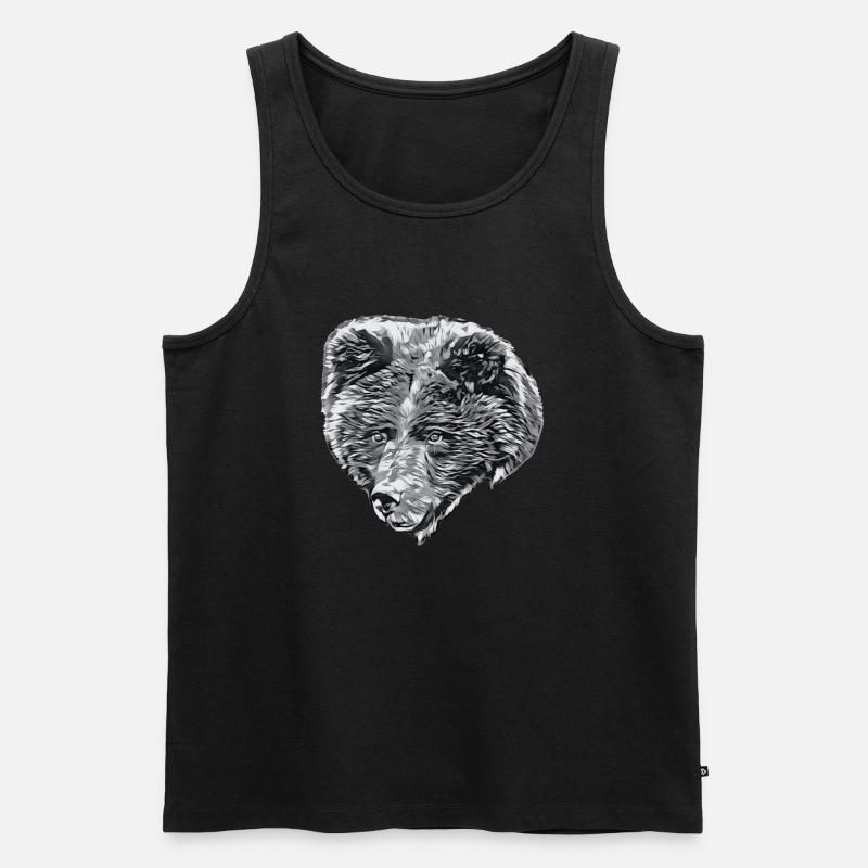 LAURA Kopf SW - Männer Premium Bio Tank Top - Schwarz