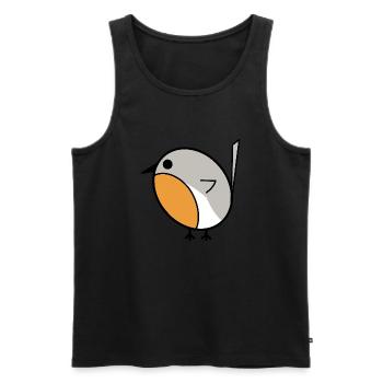 Cute little robin bird - Men's Premium Organic Tank Top - black - Front - AI Model Male 178 light (178cm)
