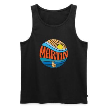 Martin Hemd Vintage Sunset Martin Groovy Tie Dye - Männer Premium Bio Tank Top - Schwarz - Vorne - Michal (187cm)