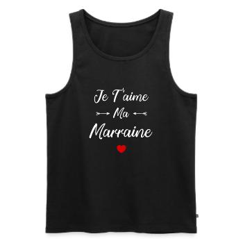 Je t'aime ma Marraine - Débardeur bio Premium Homme - noir - Devant - Michal (187cm)