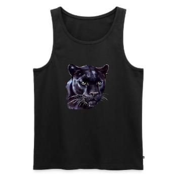 Portrait of a black jaguar - watercolor - Men's Premium Organic Tank Top - black - Front - Michal (187cm)