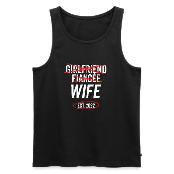 Girlfriend Fiancée Wife Est 2022 - Men's Premium Organic Tank Top - black - Front - AI Model Male 178 light (178cm)