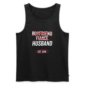 Freund Verlobter Ehemann Est 2018 - Männer Premium Bio Tank Top - Schwarz - Vorne - Michal (187cm)