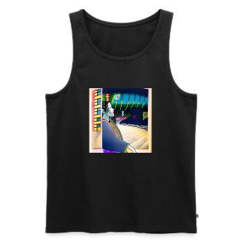 Geisha in der Stadt - Männer Premium Bio Tank Top - Schwarz - Vorne - Michal (187cm)