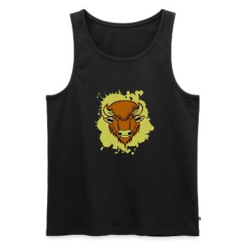 Buffalo 01 - Men's Premium Organic Tank Top - black - Front - AI Model Male 178 light (178cm)