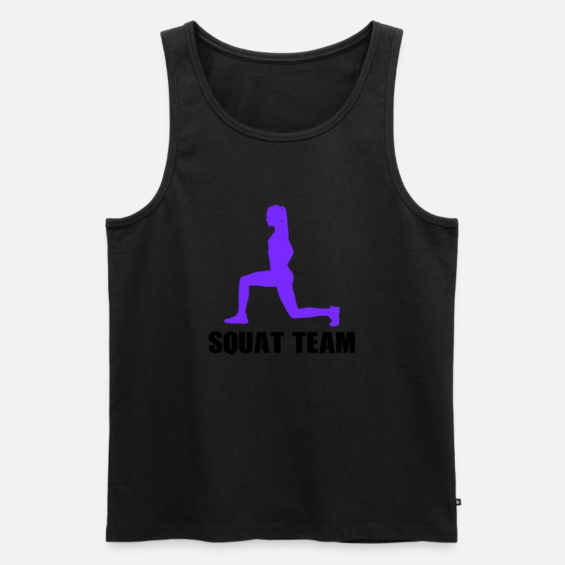 woman squat team - Männer Premium Bio Tank Top - Schwarz