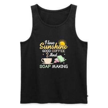 I Love Sunshine Good Coffee And Soap Making Soapma - Männer Premium Bio Tank Top - Schwarz - Vorne - Michal (187cm)