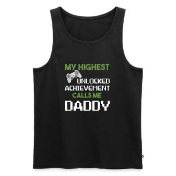 Nerdy Drôle Fête des pères Gamer Papa Jeux vidéo - Débardeur bio Premium Homme - noir - Devant - Michal (187cm)