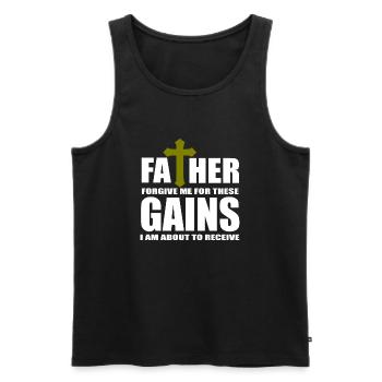 Gym quotes - Men's Premium Organic Tank Top - black - Front - Michal (187cm)