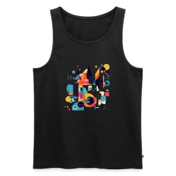 Abstraktes geometrisches Design - Männer Premium Bio Tank Top - Schwarz - Vorne - Michal (187cm)