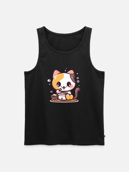 Die gierige Katze - Männer Premium Bio Tank Top - Schwarz