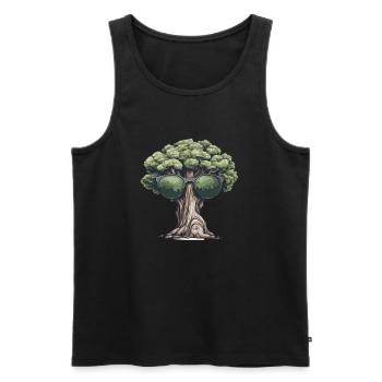 Baum mit Sonnenbrille - Männer Premium Bio Tank Top - Schwarz - Vorne - AI Model Male 178 light (178cm)
