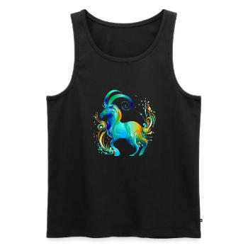 Lolo le capricorne - Débardeur bio Premium Homme - noir - Devant - Michal (187cm)