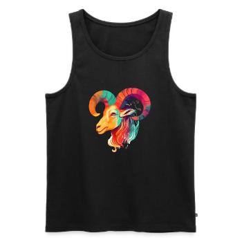 Yuki the ram - Men's Premium Organic Tank Top - black - Front - AI Model Male 178 light (178cm)