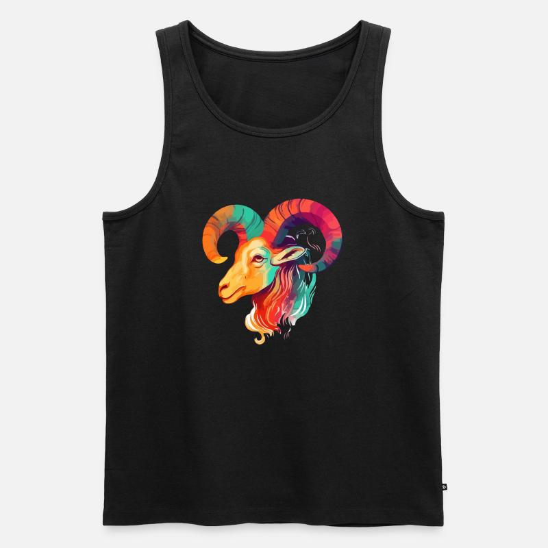 Yuki der Widder - Männer Premium Bio Tank Top - Schwarz