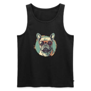 French Bulldog Sunglasses, French - Men's Premium Organic Tank Top - black - Front - Michal (187cm)