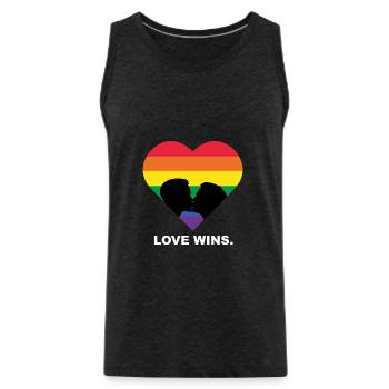 love wins - Männer Premium Bio Tank Top - Anthrazit - Vorne - Alexander (188cm)