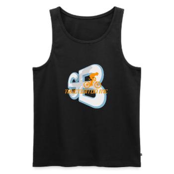 The Traction of the Bike T-shirt, Printed Sweatshirt - Men's Premium Organic Tank Top - black - Front - AI Model Male 178 light (178cm)