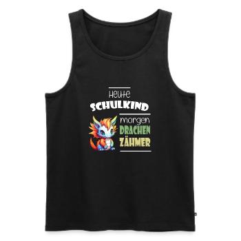 Einschulung Schulkind Drachen - Männer Premium Bio Tank Top - Schwarz - Vorne - Michal (187cm)