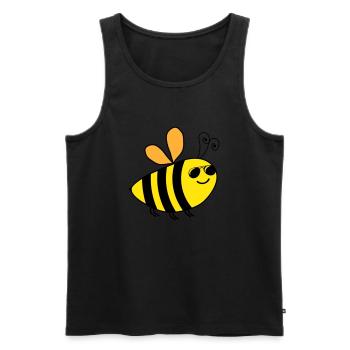 bee - Männer Premium Bio Tank Top - Schwarz - Vorne - Michal (187cm)