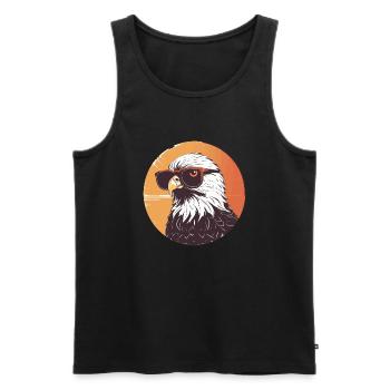 Eagle with sunglasses, falcon - Men's Premium Organic Tank Top - black - Front - Michal (187cm)