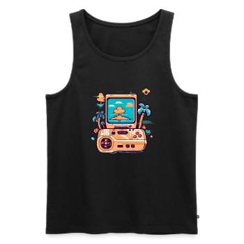 Vintage video game console - Men's Premium Organic Tank Top - black - Front - AI Model Male 178 light (178cm)