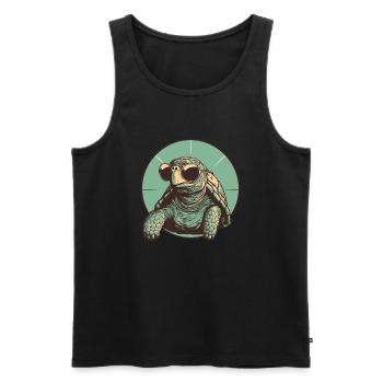 Turtle, Reptile, Turtle, Chelonian - Men's Premium Organic Tank Top - black - Front - Michal (187cm)