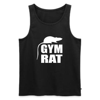 Kraftsport Fitness Gym Rat Humor - Männer Premium Bio Tank Top - Schwarz - Vorne - Michal (187cm)