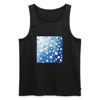 Vintage Kamille Blume Vintage Chamomile Flower - Men's Premium Organic Tank Top - black - Front - AI Model Male 178 light (178cm)