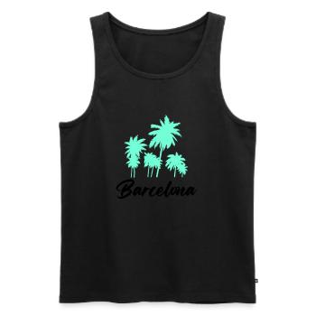 Barcelone - Débardeur bio Premium Homme - noir - Devant - AI Model Male 178 light (178cm)